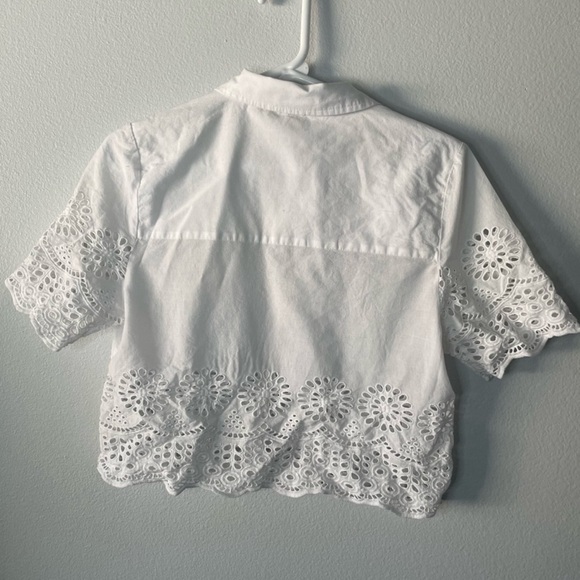 Eyelet-Border Button Down - Picture 2 of 3